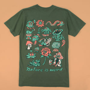 Nature is Weird Green T-Shirt alternate angle