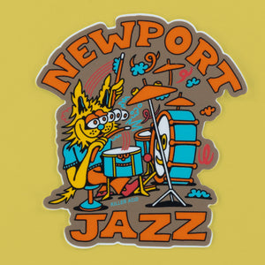 Newport Jazz Drums Cat Sticker