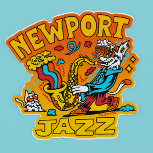 Newport Jazz Sax Cat Sticker