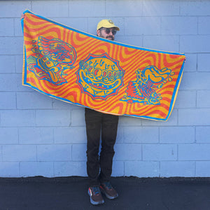 Orange Sunshine Deluxe Beach Towel - Beach Towel - killeracid.com
