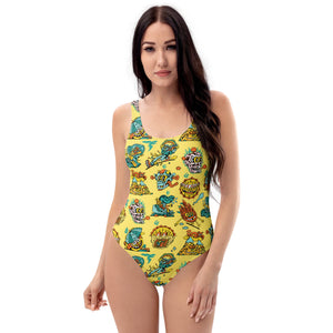 Orange Sunshine One - Piece Swimsuit - Swimwear