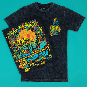 Front flat lay showing character artwork