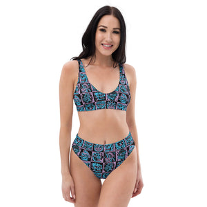 Purple Heads High Waisted Bikini - Swimwear