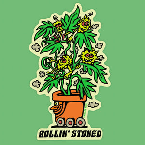 Rollin Stoned Potted Plant Sticker - Stickers