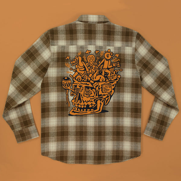 Skully Flannel Button Up - Button Ups - killeracid.com