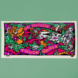 Touch Grass Beach Towel - Beach Towel