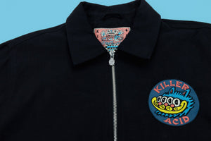 Wavy Cat Black Bomber Jacket - Jackets - killeracid.com