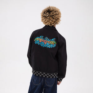Wavy Cat Black Bomber Jacket - Jackets - killeracid.com