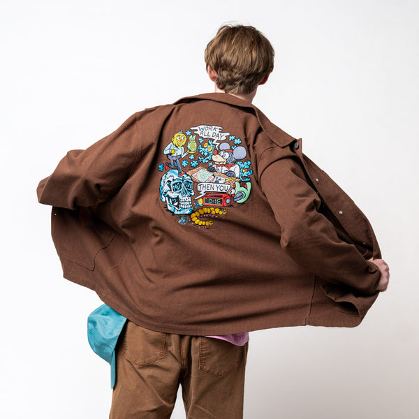 Work All Day Brown Jacket - Jackets - killeracid.com