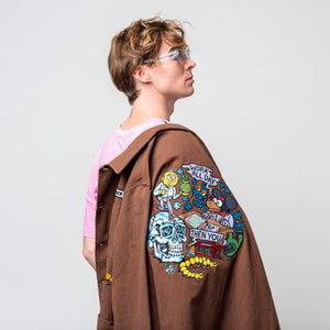 Back view of brown jacket