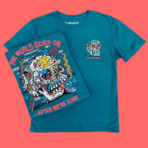 World Goes On Teal Blue T - Shirt - T - Shirts - killeracid.com