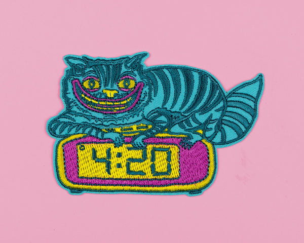 4:20 Cat Embroidered Patch - Patches - killeracid.com