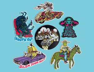 Alien Cowboy Sticker - Stickers