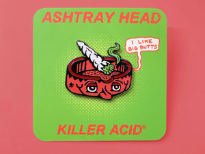 Ashtray Head Enamel Pin - Pins