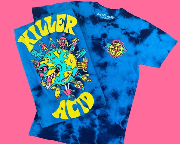 Blue World Crystal Wash T-shirt - T-Shirts - killeracid.com