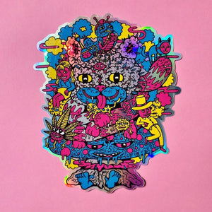 Cheshire OG XL holographic Sticker - Stickers - killeracid.com