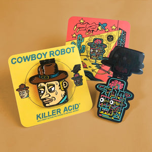 Cowboy Robot Enamel Pin - Pins - killeracid.com