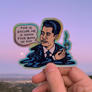 Damn Fine Bowl of Pot Metallic Sticker - Stickers - killeracid.com