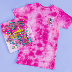 Head in the Clouds Pink Cotton Candy Wash T-Shirt - T-Shirts - killeracid.com