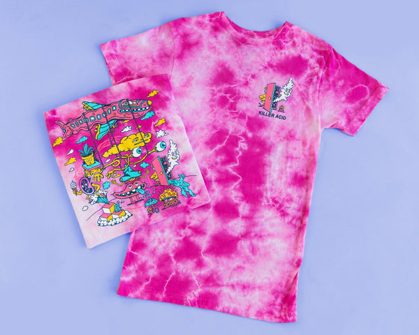 Head in the Clouds Pink Cotton Candy Wash T-Shirt - T-Shirts - killeracid.com