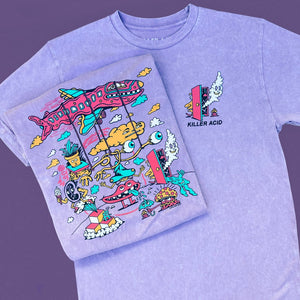 Head in the Clouds Violet Vintage Wash T-Shirt - T-Shirts - killeracid.com