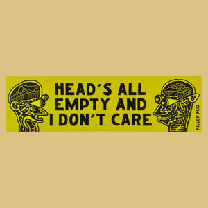 Heads All Empty Bumper Sticker - Stickers