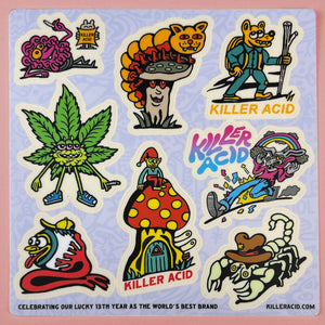 Killer Acid 2023 Sticker Sheet - Stickers - killeracid.com