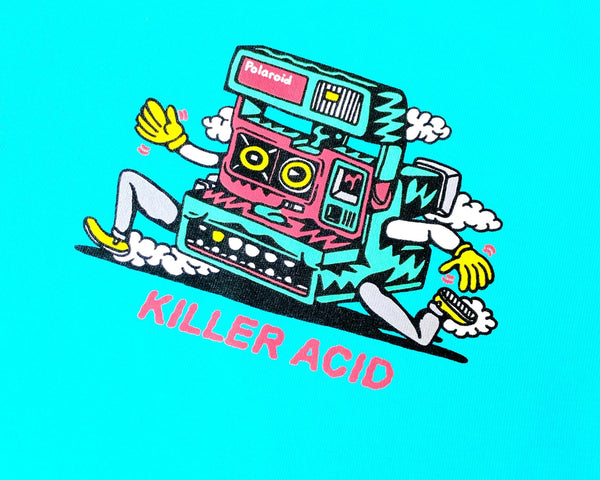 Killer Acid x Polaroid Teal Tee - Clothing - killeracid.com