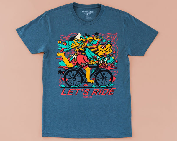 Let's Ride Indigo T-Shirt - Clothing - killeracid.com