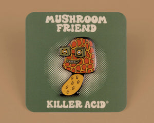Mushroom Friend Enamel Pin, Morel - Pins - killeracid.com