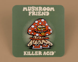 Mushroom Friend Enamel Pin, Toadstool - Pins - killeracid.com