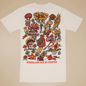 Mushroom Friends Natural T-shirt - T-Shirts - killeracid.com