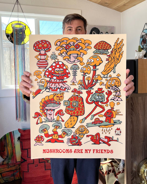 Mushroom Friends Screen Print Poster - Art & Collectibles - killeracid.com