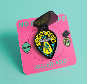 No Bad Trips Enamel Pin - Pins - killeracid.com