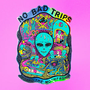 Holographic sticker showing rainbow reflective finish