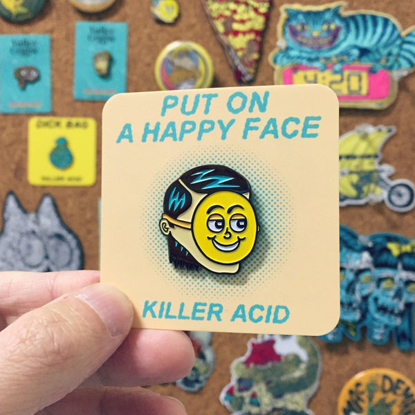 Put On A Happy Face Enamel Pin - Pins - killeracid.com