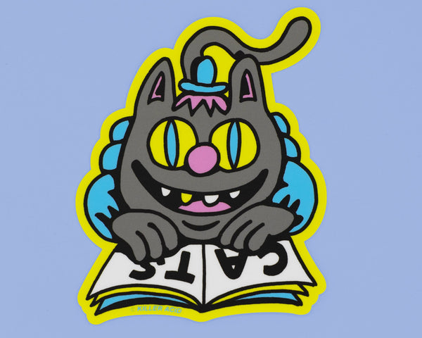 Reading Cat Sticker - Stickers - killeracid.com