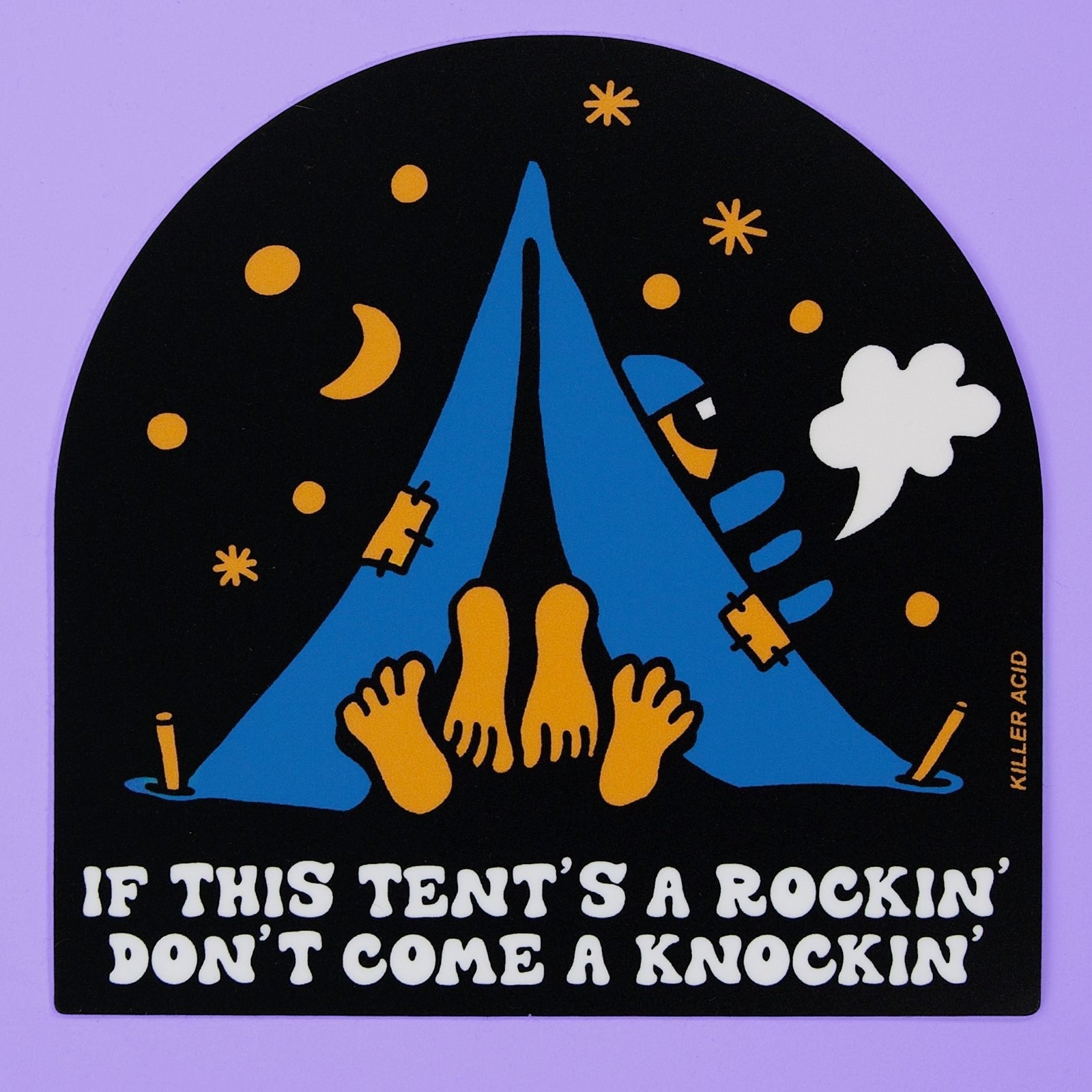 Tent's A Rockin' Vinyl Sticker