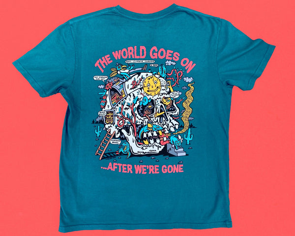 The World Goes On... Teal Blue T-Shirt - T-Shirts - killeracid.com