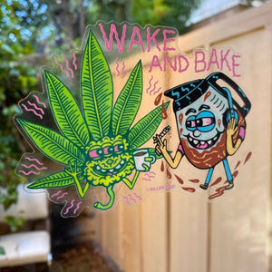 Wake and Bake Clear Sticker - Stickers - killeracid.com