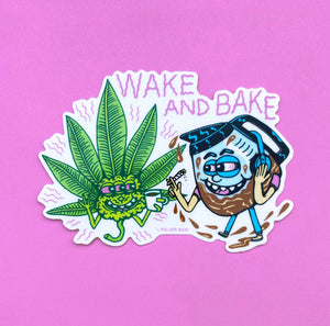 Wake and Bake Clear Sticker - Stickers - killeracid.com