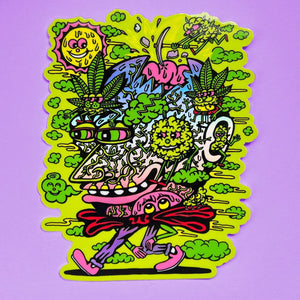 Weed Head XL holographic Sticker - Stickers