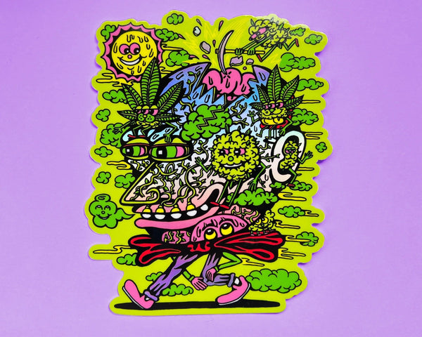 Weed Head XL holographic Sticker - Stickers - killeracid.com